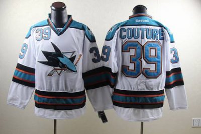 Jerseys Factory Cheap Sharks #39 Logan Couture White Embroidered