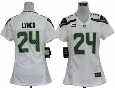 Jerseys Factory Cheap Nike Seahawks #24 Marshawn Lynch White Wit