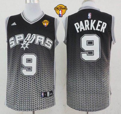 Jerseys Factory Cheap Spurs #9 Tony Parker Black Resonate Fashio