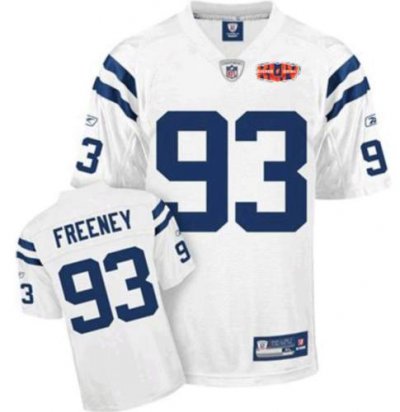 Jerseys Factory Cheap Colts #93 Dwight Freeney White With Super