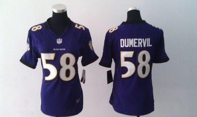 Jerseys Factory Cheap Nike Ravens #58 Elvis Dumervil Purple Team