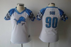 Jerseys Factory Cheap Lions #90 Ndamukong Suh White 2011 Women's