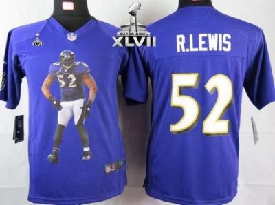 Jerseys Factory Cheap Nike Ravens #52 Ray Lewis Purple Team Colo