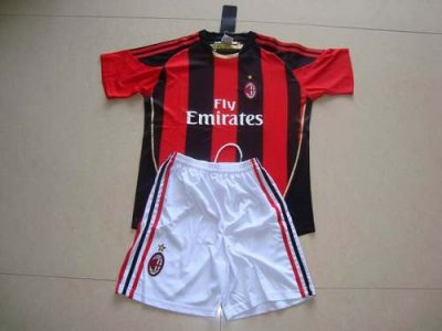 Jerseys Factory Cheap AC Milan Blank Red Black Strip Home Kid So