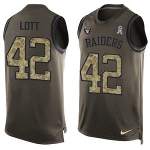 Jerseys Factory Cheap Nike Raiders #42 Ronnie Lott Green Men's S