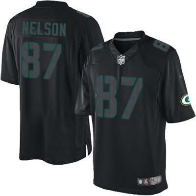 Jerseys Factory Cheap Nike Packers #87 Jordy Nelson Black Men's