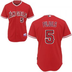 Jerseys Factory Cheap Angels #5 Albert Pujols Red Embroidered Yo