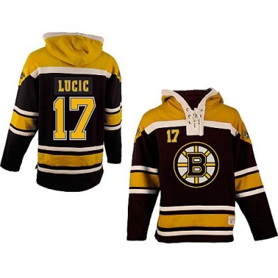 Jerseys Factory Cheap Bruins #17 Milan Lucic Black Sawyer Hooded