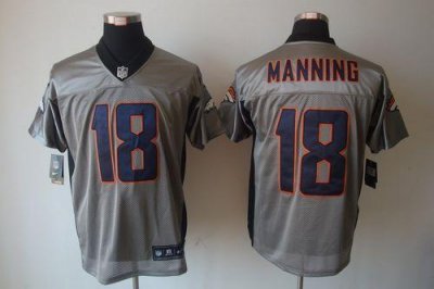 Jerseys Factory Cheap Nike Broncos #18 Peyton Manning Grey Shado