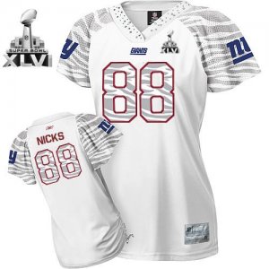 Jerseys Factory Cheap Giants #88 Hakeem Nicks White Women's Zebr