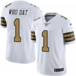 Jerseys Factory Cheap Nike Saints #1 Who Dat White Men's Stitche