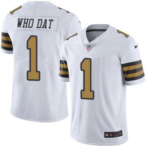 Jerseys Factory Cheap Nike Saints #1 Who Dat White Men's Stitche