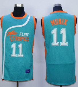 Jerseys Factory Cheap Flint Tropics #11 Ed Monix Blue Semi-Pro M
