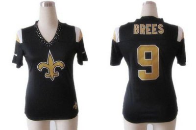 Jerseys Factory Cheap Nike Saints #9 Drew Brees Black Women's Te