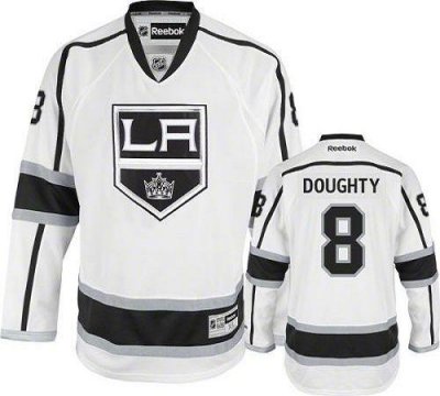 Jerseys Factory Cheap Kings #8 Drew Doughty White Road Embroider