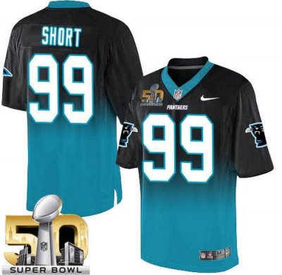 Jerseys Factory Cheap Nike Panthers #99 Kawann Short Black/Blue