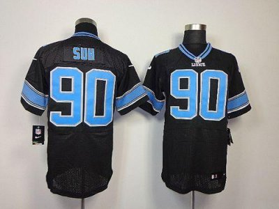 Jerseys Factory Cheap Nike Lions #90 Ndamukong Suh Black Alterna