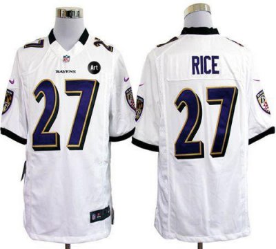 Jerseys Factory Cheap Nike Ravens #27 Ray Rice White With Art Pa