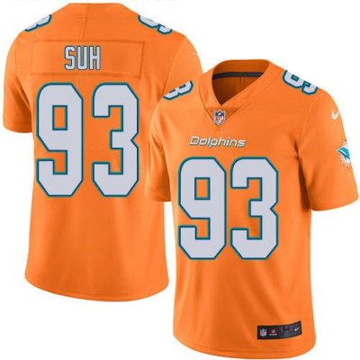 Jerseys Factory Cheap Nike Dolphins #93 Ndamukong Suh Orange Men