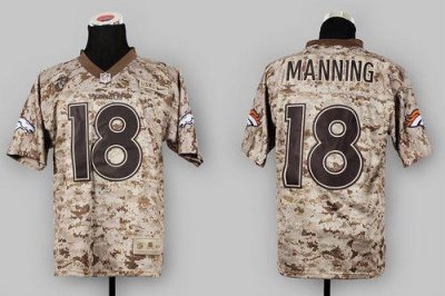 Jerseys Factory Cheap Nike Broncos #18 Peyton Manning Camo USMC