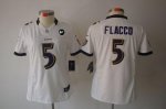 Jerseys Factory Cheap Nike Ravens #5 Joe Flacco White With Art P
