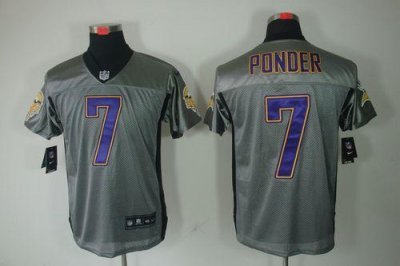Jerseys Factory Cheap Nike Vikings #7 Christian Ponder Grey Shad