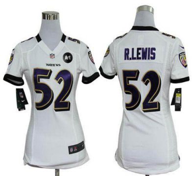 Jerseys Factory Cheap Nike Ravens #52 Ray Lewis White With Art P