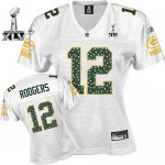 Jerseys Factory Cheap Packers #12 Aaron Rodgers White Women's Sw