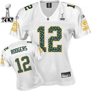 Jerseys Factory Cheap Packers #12 Aaron Rodgers White Women's Sw