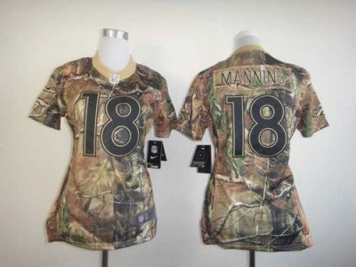 Jerseys Factory Cheap Nike Broncos #18 Peyton Manning Camo Women