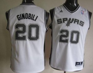 Jerseys Factory Cheap Spurs #20 Manu Ginobili White Youth Embroi