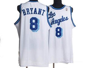 Jerseys Factory Cheap Lakers #8 Kobe Bryant Embroidered White NB