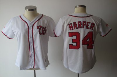 Jerseys Factory Cheap Nationals #34 Bryce Harper White Women's F