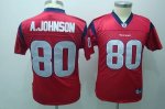 Jerseys Factory Cheap Texans #80 A.Johnson Red Embroidered Youth