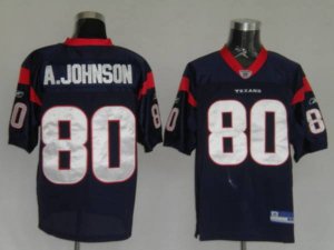 Jerseys Factory Cheap Texans A. Johnson #80 Blue Stitched NFL Je