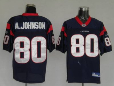 Jerseys Factory Cheap Texans A. Johnson #80 Blue Stitched NFL Je