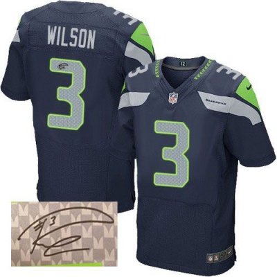 Jerseys Factory Cheap Nike Seahawks #3 Russell Wilson Steel Blue