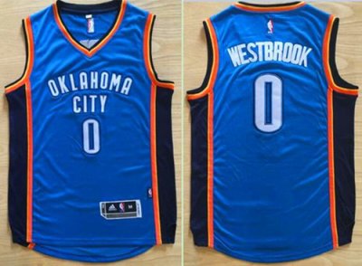 Jerseys Factory Cheap Thunder #0 Russell Westbrook Blue Revoluti