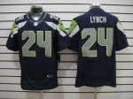 Jerseys Factory Cheap Nike Seahawks #24 Marshawn Lynch Steel Blu