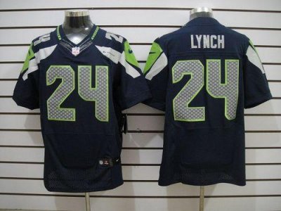 Jerseys Factory Cheap Nike Seahawks #24 Marshawn Lynch Steel Blu