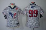 Jerseys Factory Cheap Nike Texans #99 J.J. Watt Zebra With 10TH