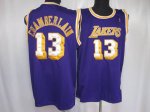 Jerseys Factory Cheap Lakers #13 Wilt Chamberlain Stitched Purpl