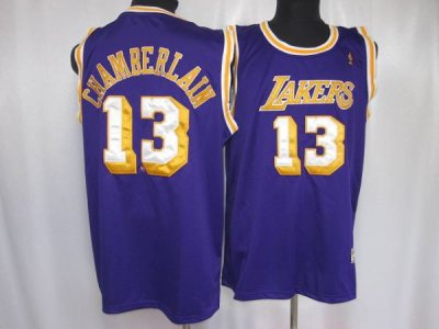 Jerseys Factory Cheap Lakers #13 Wilt Chamberlain Stitched Purpl