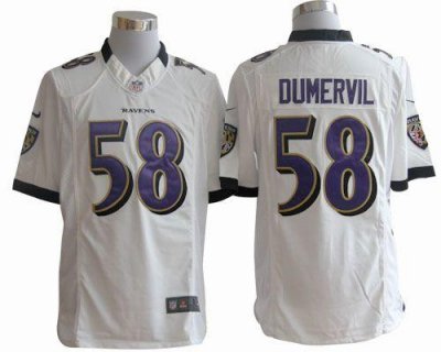 Jerseys Factory Cheap Nike Ravens #58 Elvis Dumervil White Men's