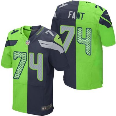 Jerseys Factory Cheap Nike Seahawks #74 George Fant Steel Blue/G