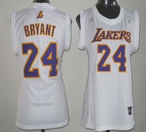 Jerseys Factory Cheap Lakers #24 Kobe Bryant White Women Fashion