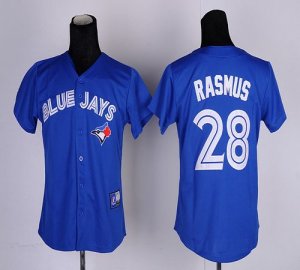 Jerseys Factory Cheap Blue Jays #28 Colby Rasmus Blue Women's Fa