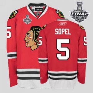 Jerseys Factory Cheap Blackhawks #5 Brent Sopel Embroidered Red