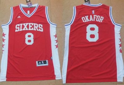 Jerseys Factory Cheap 76ers #8 Jahlil Okafor Red Stitched NBA Je