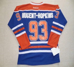 Jerseys Factory Cheap Oilers #93 Nugent-Hopkins Ligtht Blue Embr